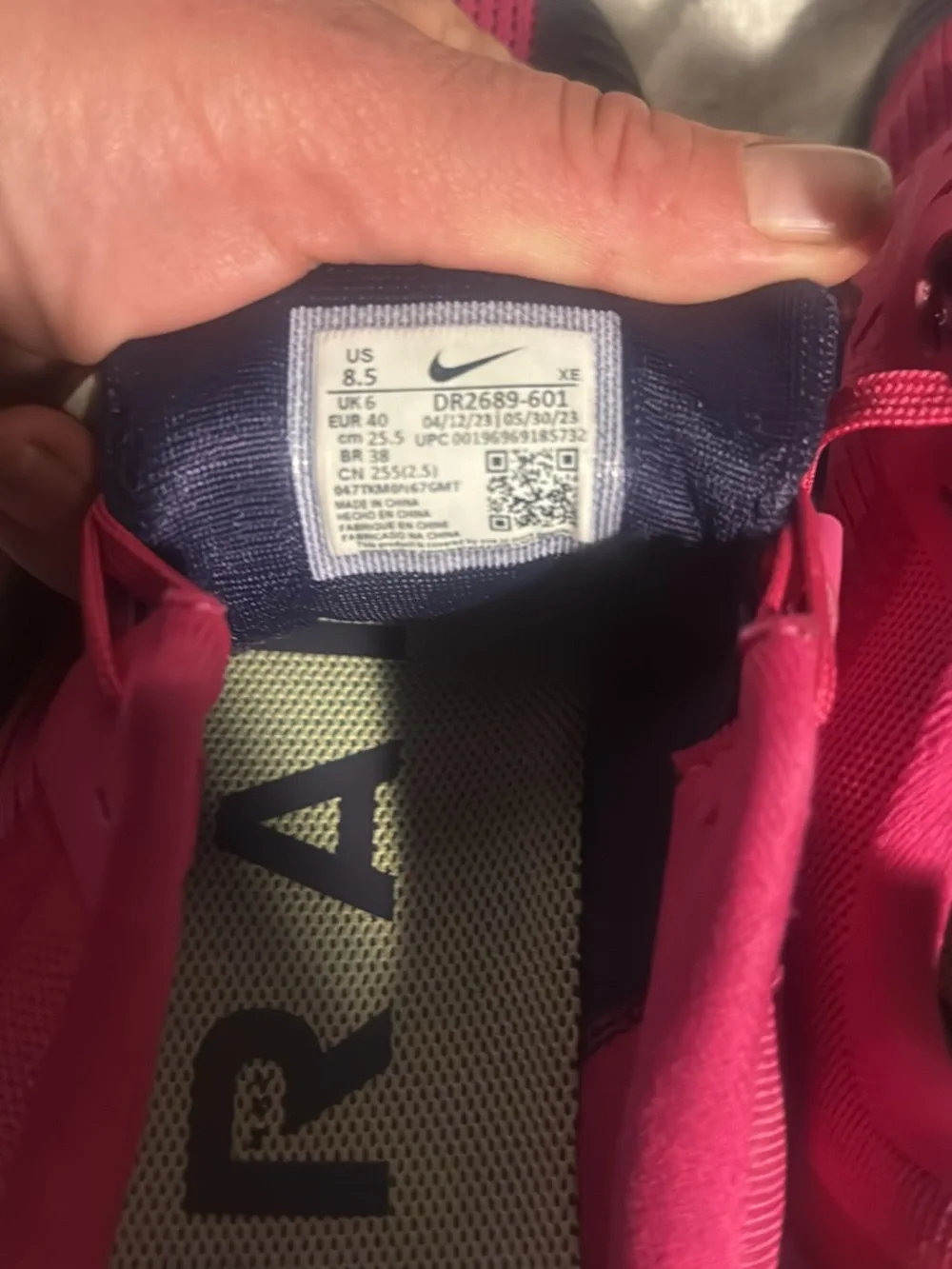 Nike Women’s Pink and Black Trail Running Shoes